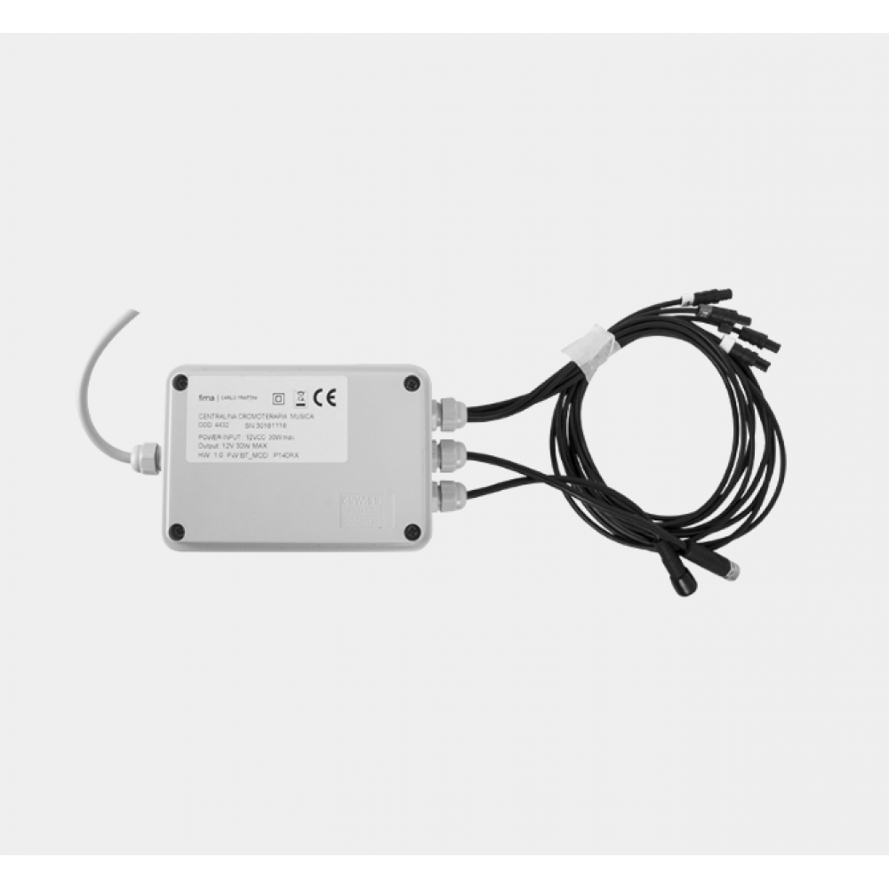 Блок контроля, Fima Carlo Frattini, Showerhead, контроль хромотерапии с помощью пульта, совмещение аудио/bluetooth (выбор музыки)