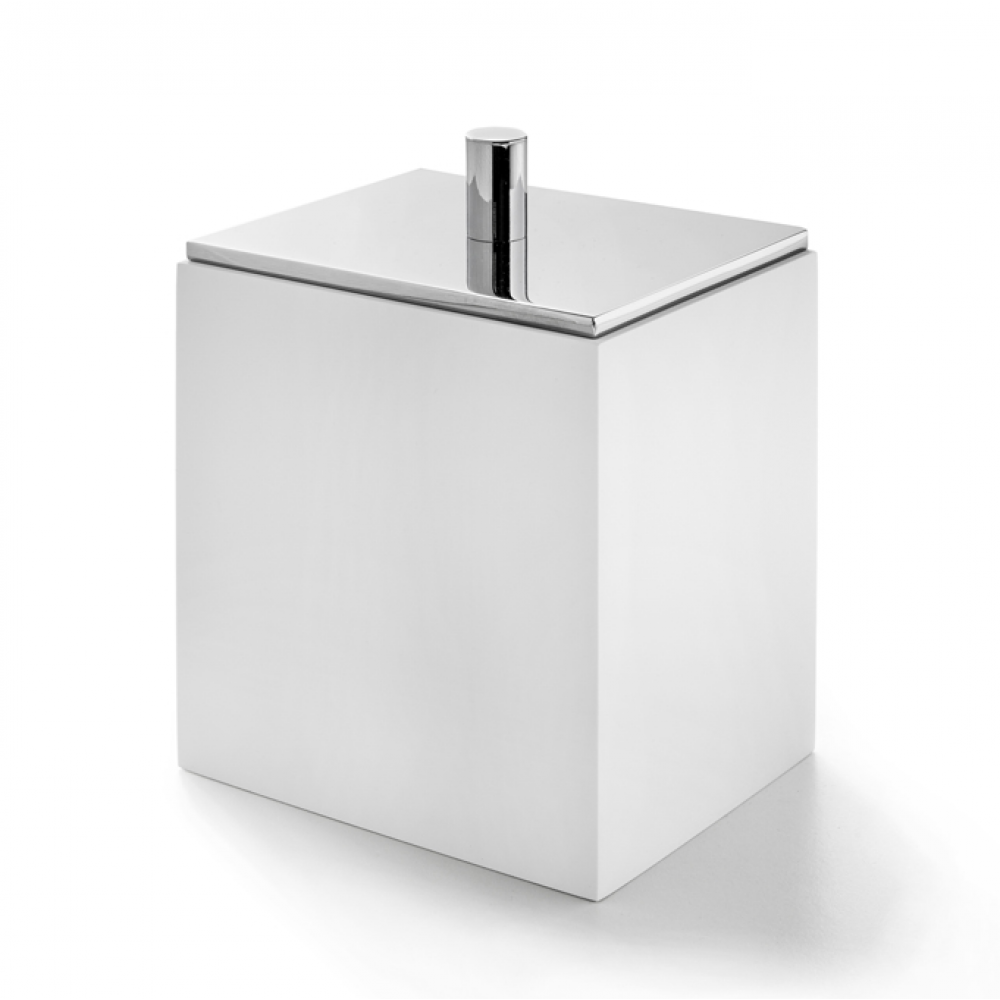 Контейнер, 3SC, BeMood, с крышкой, шгв 100*80*125, цвет-белый/никель сатинированный матовый