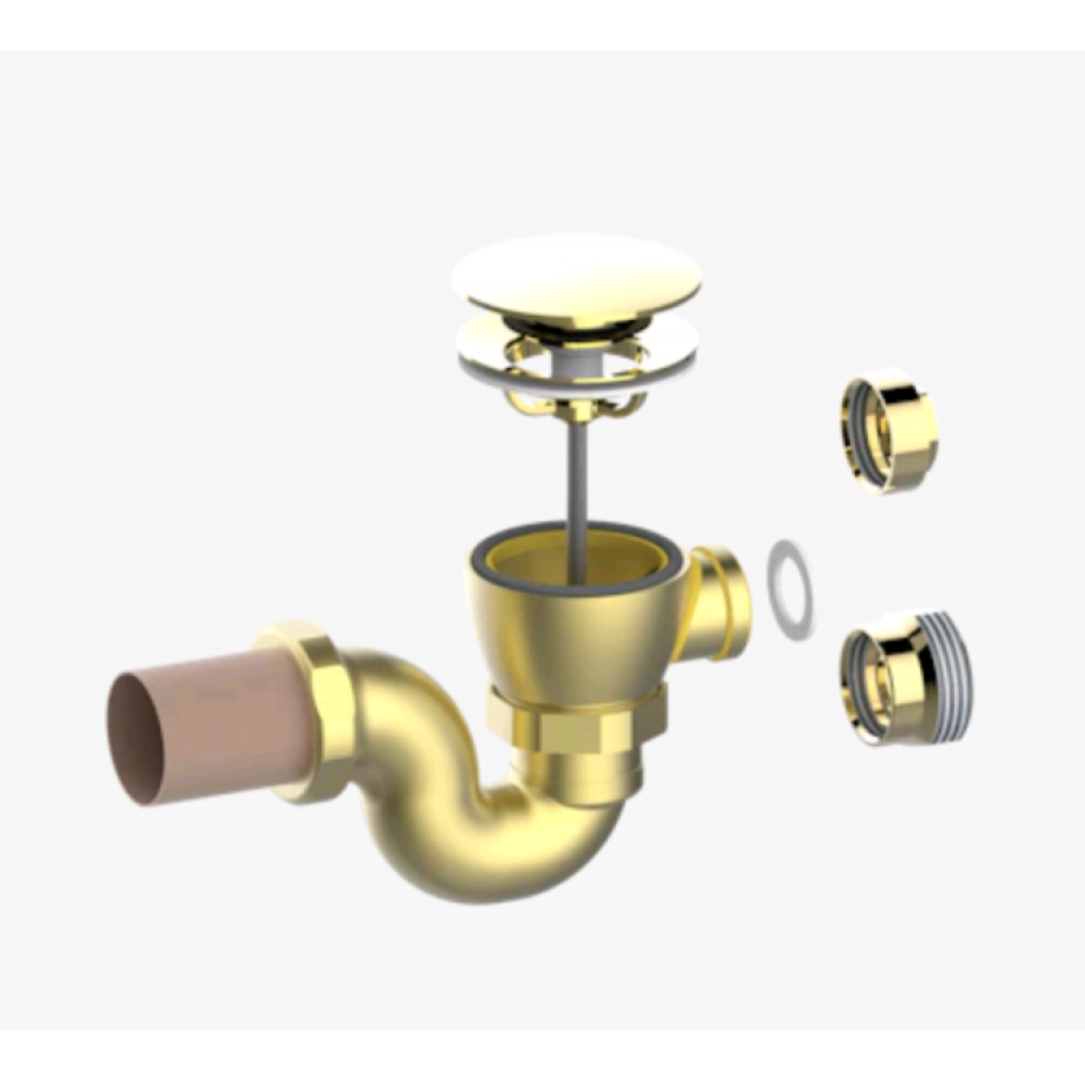 Сифон, THG, General Items, 1 1/4", цвет-латунь PVD (Brass PVD)