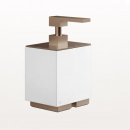 Дозатор для жидкого мыла, Gessi, Rettangolo, шгв 105*118*193, цвет дозатора-Copper Brushed PVD/белый
