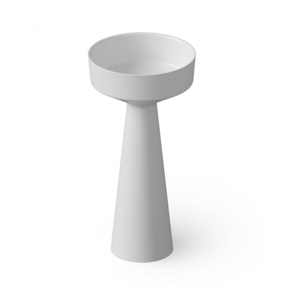 Раковина, DEA Design, Pedestal Basin, шгв 425*425*850, отверстия для смесителя-отсутствуют, цвет-белый матовый