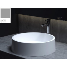Раковина, Salini, Gloria, шгв 440*440*125, отверстия для смесителя-отсутствуют, цвет внутри и снаружи-RAL7004 матовый