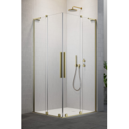 Дверь, Radaway, Furo SL, шв 900*2000, петли-справа, золото брашированное, цвет стекла-прозрачный, Easy Clean