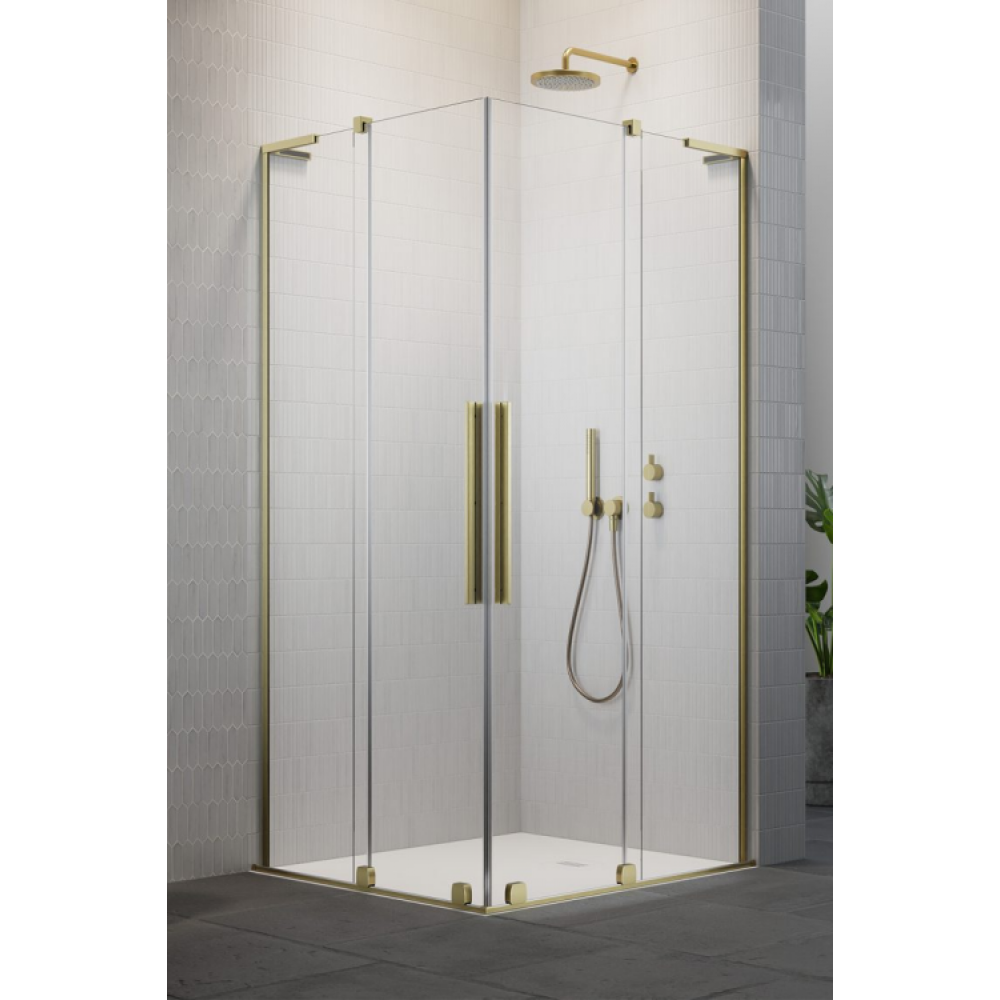 Дверь, Radaway, Furo SL, шв 900*2000, петли-слева, золото брашированное, цвет стекла-прозрачный, Easy Clean