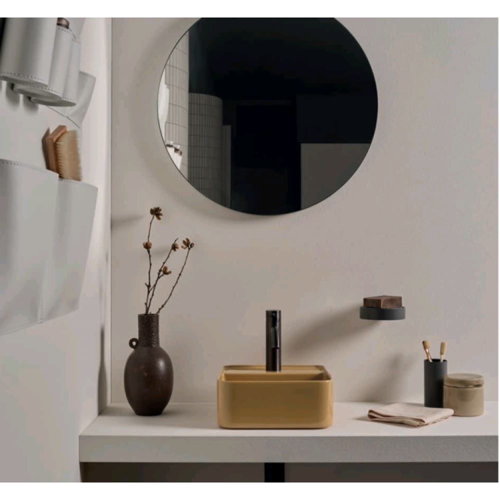 Раковина, Cielo, Les Petites, шгв 350*350*160, отверстия для смесителя-отсутствуют, цвет-Lino