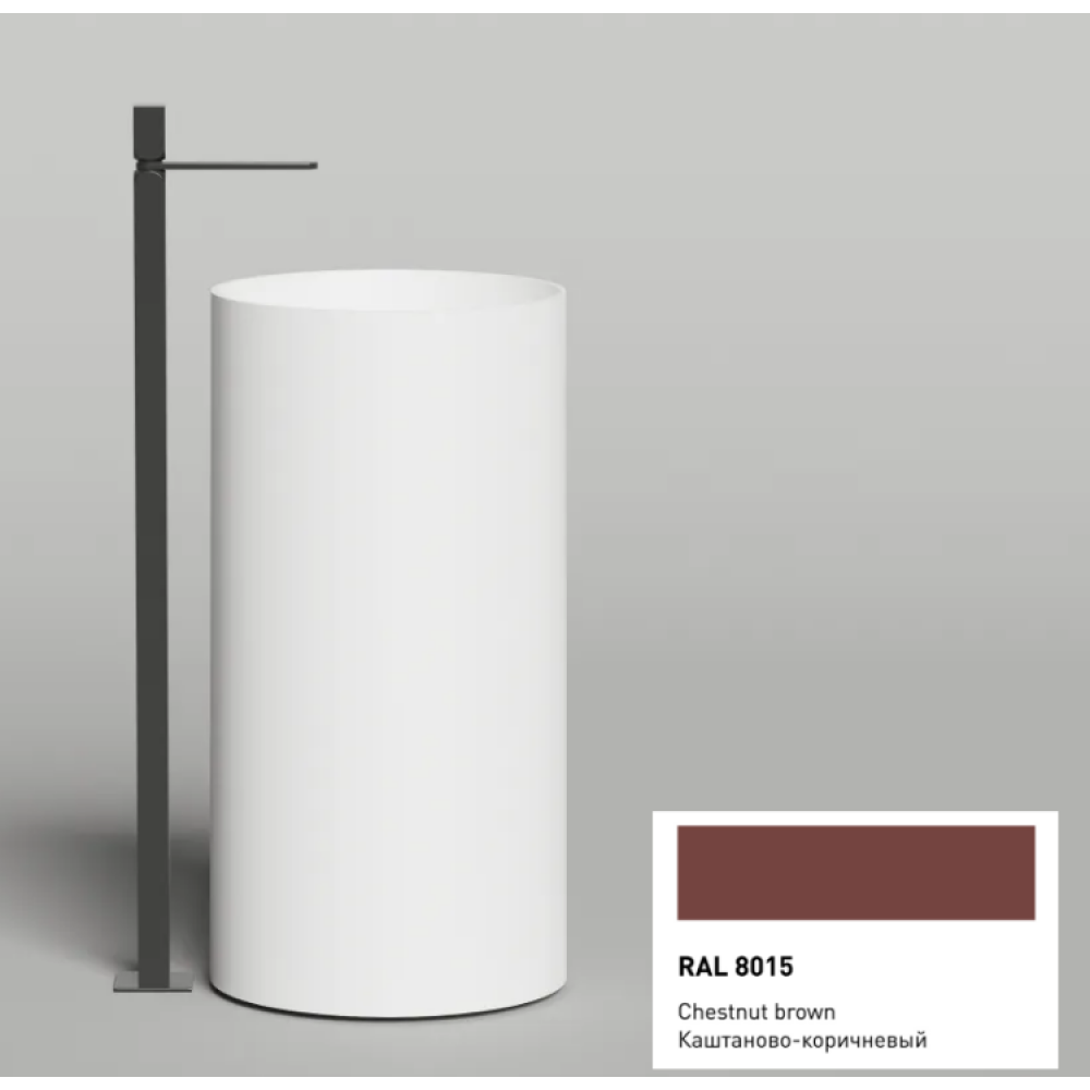 Раковина, Salini, Armonia Round 01, шгв 450*450*900, отверстия для смесителя-отсутствуют, цвет-RAL8015