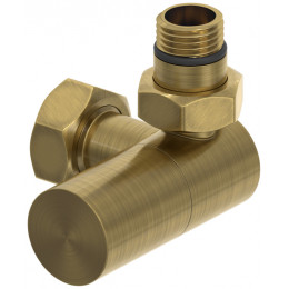 Вентиль, Сунержа, 3D, G 1/2" НР х G 3/4" НГ, правый, цилиндр, цвет-латунь состаренная