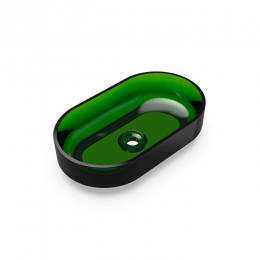 Раковина, KNIEF, Ellipse Shape, шгв 550*320*140, отверстия для смесителя-отсутствуют, цвет-Malachit