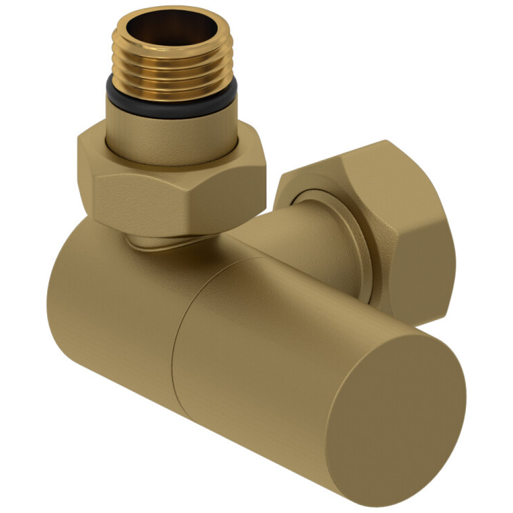 Вентиль, Сунержа, 3D, G 1/2" НР х G 3/4" НГ, левый, цилиндр, цвет-матовое золото