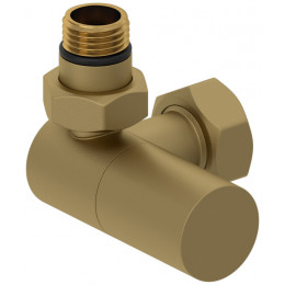 Вентиль, Сунержа, 3D, G 1/2" НР х G 3/4" НГ, левый, цилиндр, цвет-матовое золото