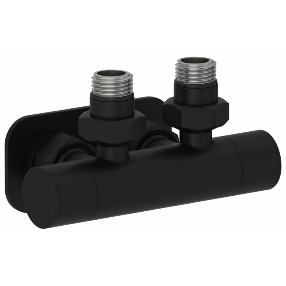 Вентиль, Сунержа, EU50, 2 х НР G 1/2" / 2 х НГ G 3/4", угловой, скрытый, цвет-чёрный матовый