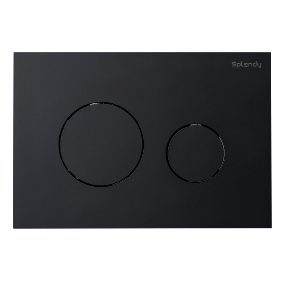 Клавиша смыва, Splendy, Stable Rest, для унитаза, шгв 220*5*150, с круглыми кнопками, цвет-черный матовый