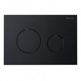 Клавиша смыва, Splendy, Stable Rest, для унитаза, шгв 220*5*150, с круглыми кнопками, цвет-черный матовый