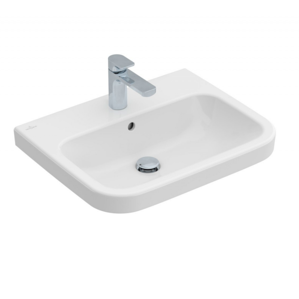 Раковина, Villeroy&Boch, Architectura, шгв 600*470*125, отверстия для смесителя-1 сквозное, 2 промаркированных, CeramicPlus, цвет-альпийский белый