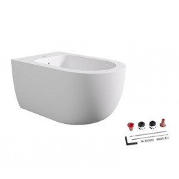 Биде, Alice, Unica, подвесной, шгв 350*550*285, Aliglaze+, с набором для крепления, цвет-белый матовый