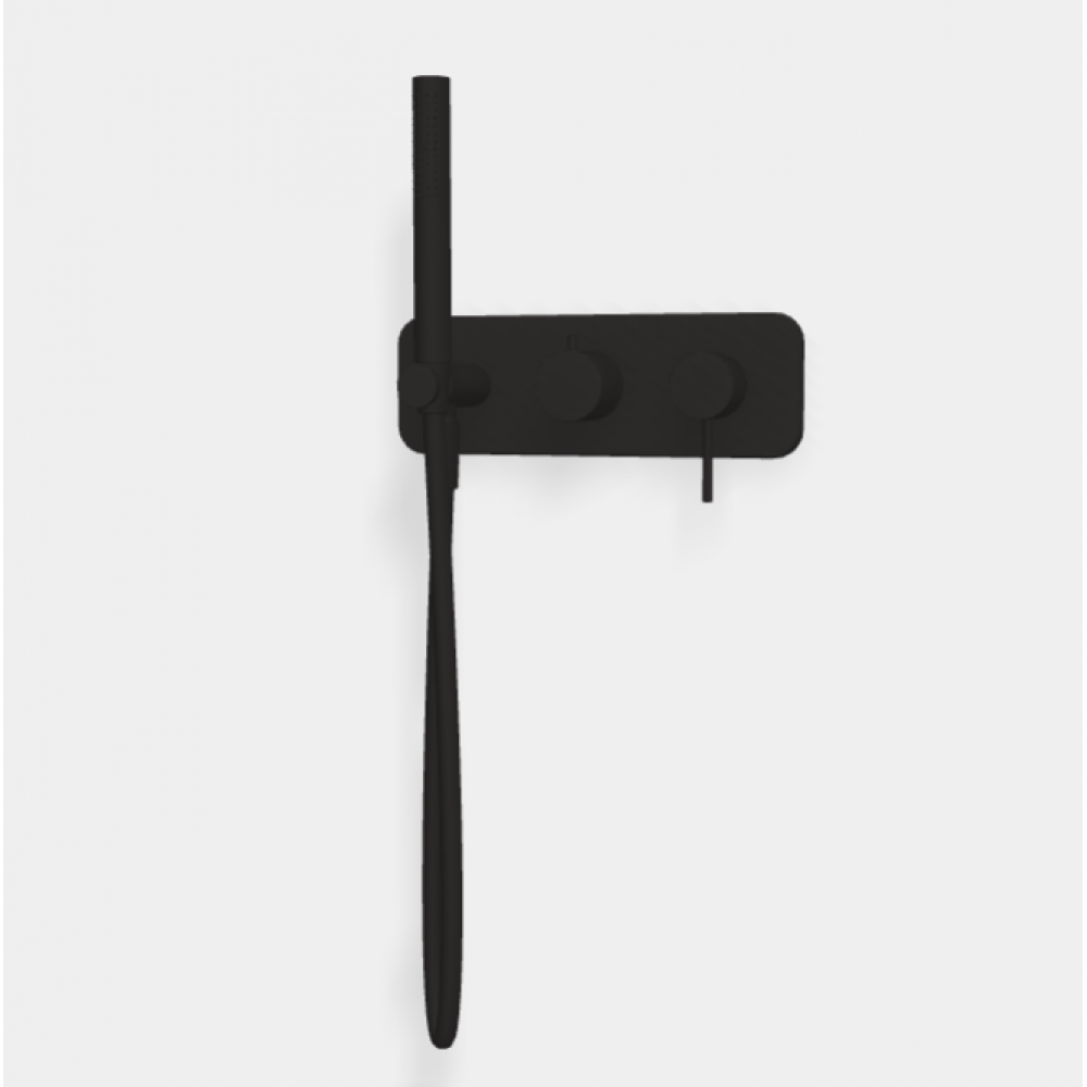 Смеситель для душа, Fima Carlo Frattini, Spillo Up, на 2 потребителя, цвет-черный матовый