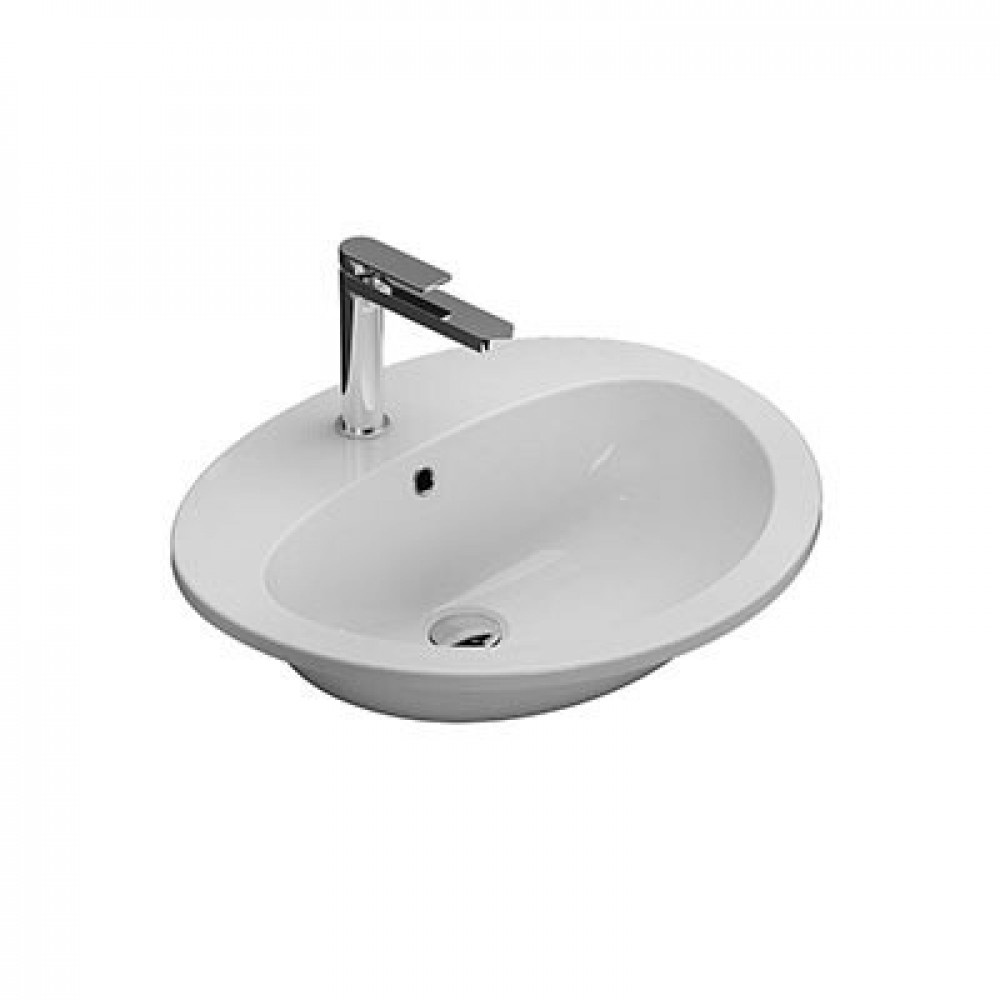 Раковина, Globo, MINORI, шгв 560*485*200, отверстия для смесителя-1, CERASLIDE, BATAFORM, цвет-белый