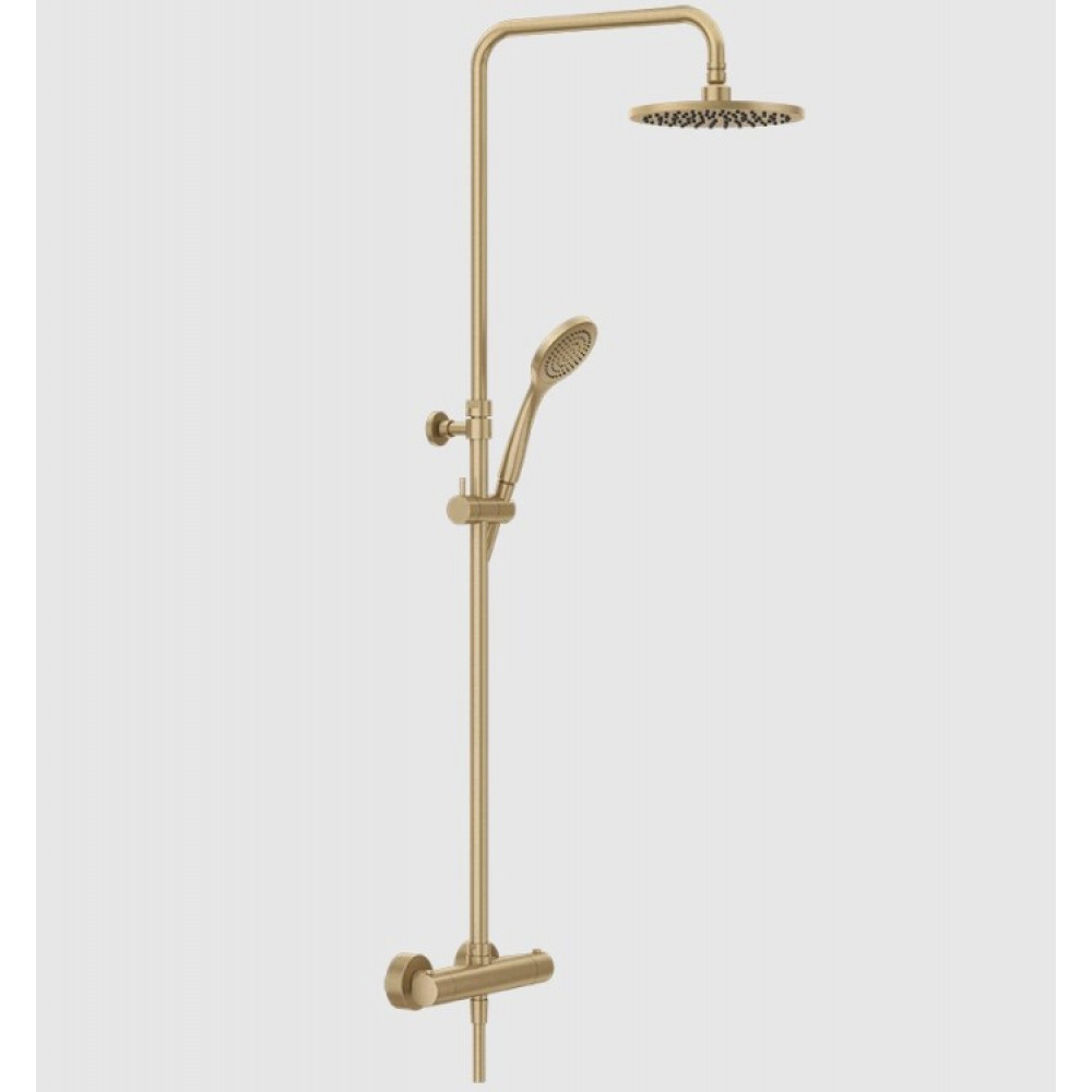Душевая стойка, Gessi, Minimalistic shower, цвет-Warm Bronze Brushed PVD