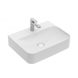 Раковина, Villeroy&Boch, Finion, шгв 600*470*125, отверстия для смесителя-1 сквозное, 2 промаркированных, CeramicPlus, цвет-камень белый