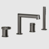 Смеситель для ванны и душа, Gessi, Anello, цвет-Black Metal Brushed PVD