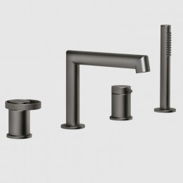 Смеситель для ванны и душа, Gessi, Anello, цвет-Black Metal Brushed PVD