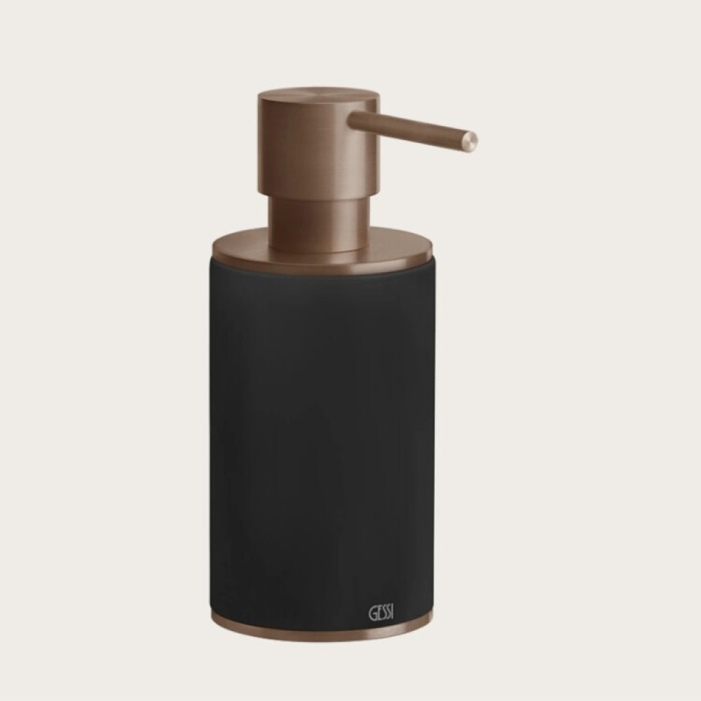 Дозатор для жидкого мыла, Gessi, 316, шгв 75*117*191, цвет дозатора-Copper Brushed PVD/чёрный