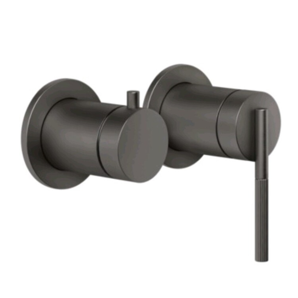 Смеситель для душа, Gessi, Ingranaggio, на 2 потребителя, цвет-Black Metal Brushed PVD