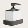 Дозатор для жидкого мыла, Gessi, Rettangolo, шгв 140*120*187, цвет дозатора-Black Metal Brushed PVD/белый