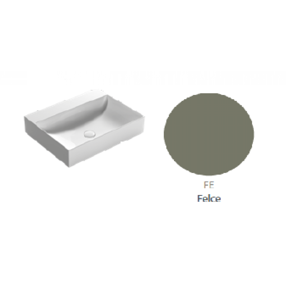 Раковина, Globo, Le Lastre, шгв 600*470*120, отверстия для смесителя-1, цвет-lime