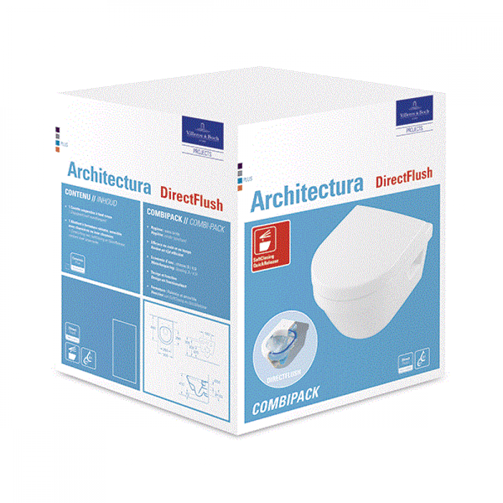 Унитаз подвесной, Villeroy&Boch, Architectura, шгв 350*480*410, цвет-альпийский белый