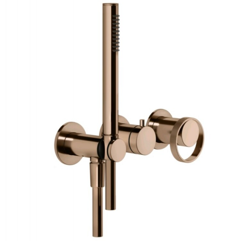 Смеситель для душа, Gessi, Anello, на 2 потребителя, цвет-Copper PVD