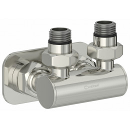 Модуль, Сунержа, угловой EU50,  для водяных полотенцесушителей, цвет-сталь (без покрытия)