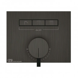 Смеситель для душа, Gessi, HI-FI, на 3 потребителя, цвет-Black Metal Brushed PVD