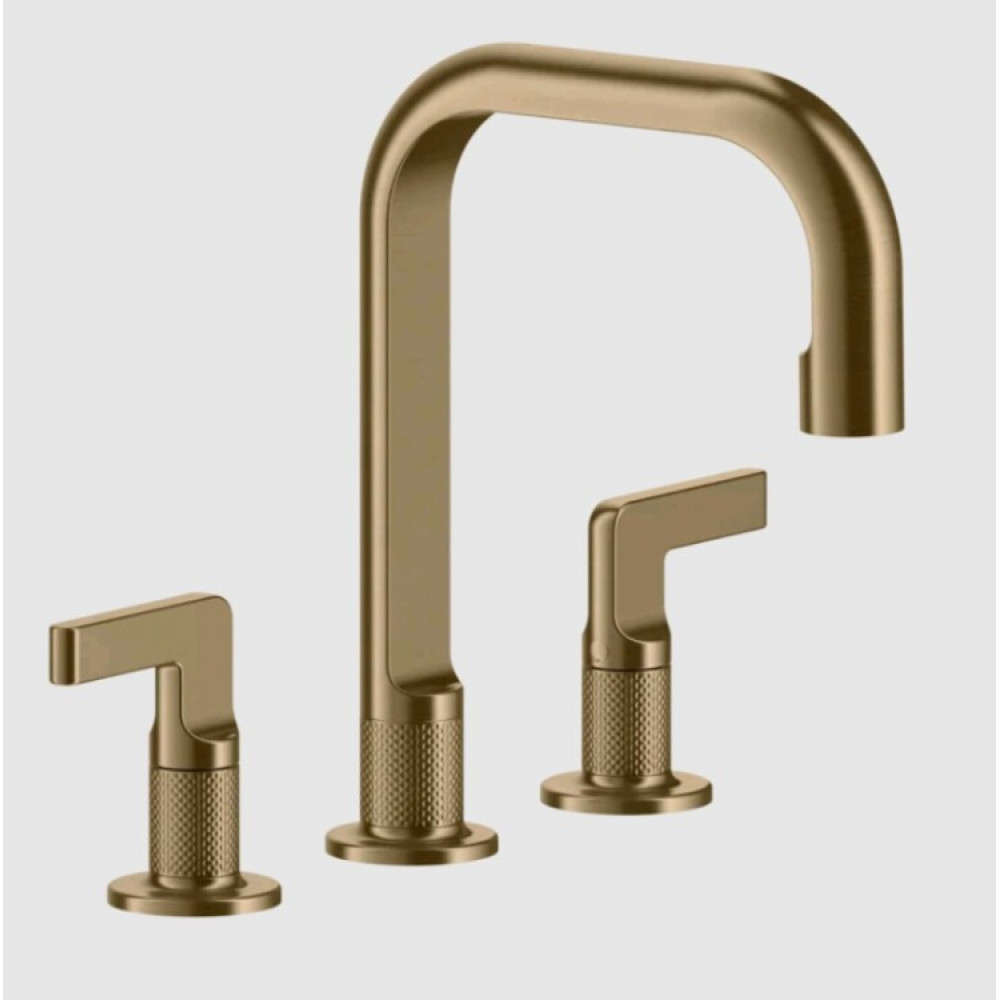 Смеситель для раковины, Gessi, Inciso, цвет-Warm Bronze Brushed PVD