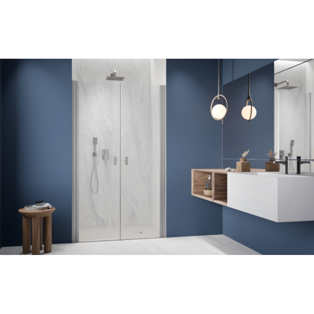 Дверь, Radaway, Nes DWD I, шв 1100*2000, петли-слева и справа, brushed nickel, цвет стекла-прозрачный, Easy Clean