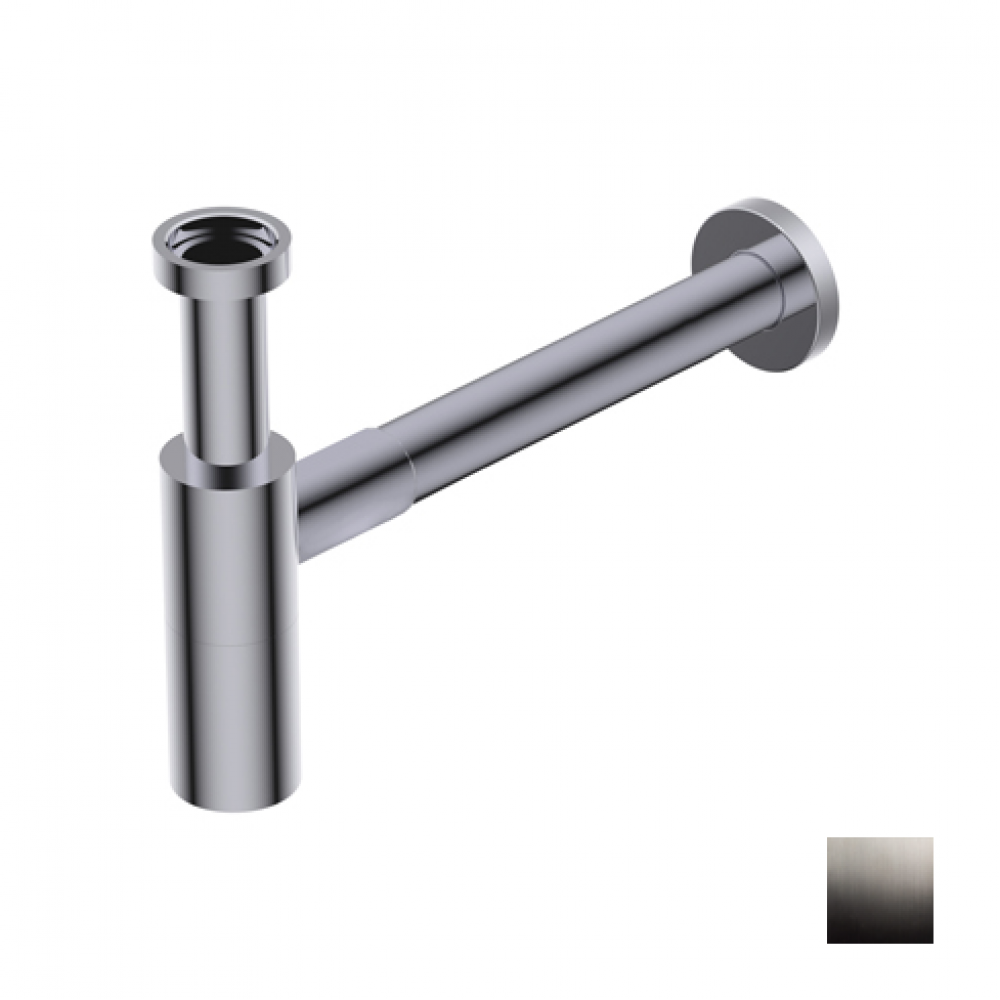 Сифон, Ritmonio, бутылочный, 1 1/4", цвет-Brushed Black Chrome