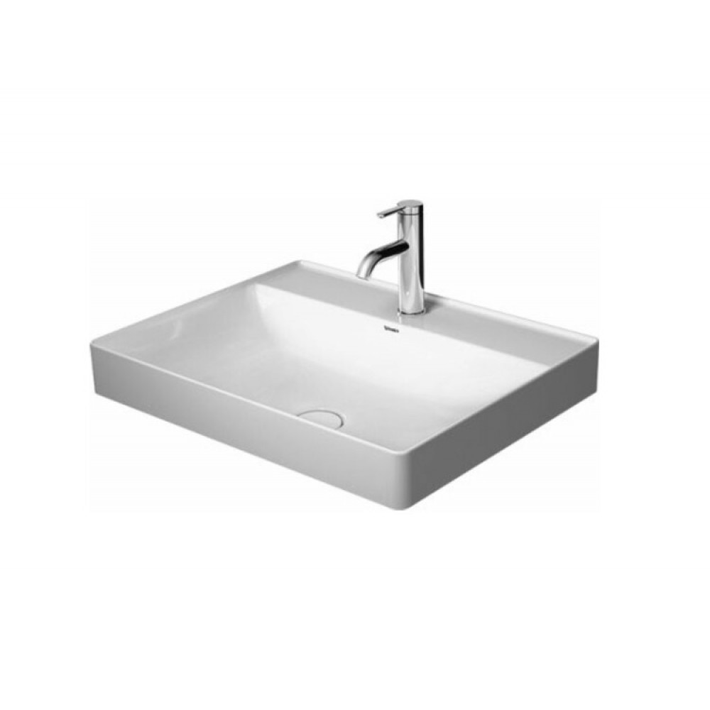 Раковина, Duravit, DuraSquare, шгв 600*470*145, отверстия для смесителя-1, WonderGliss, цвет-белый