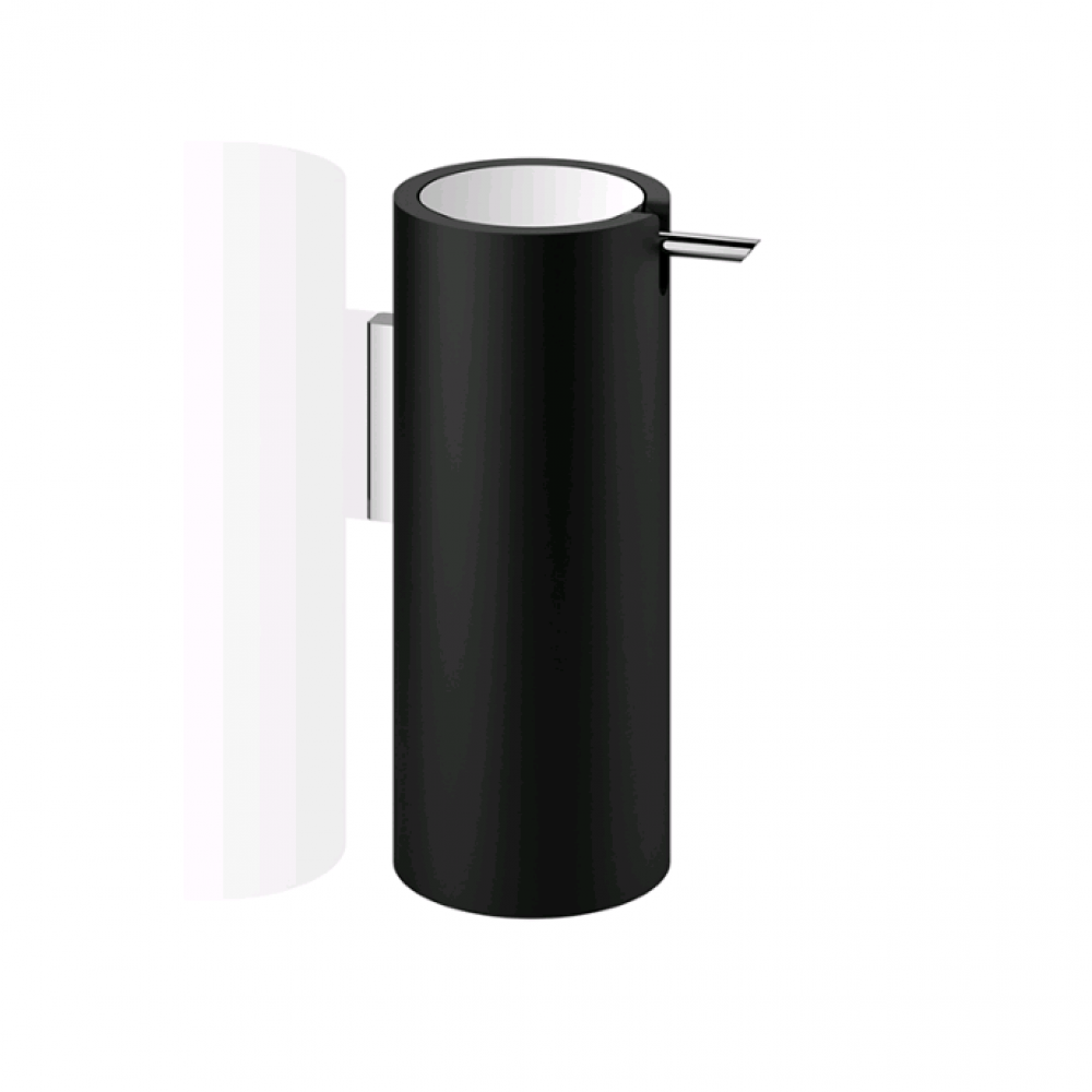 Дозатор для жидкого мыла, Decor Walther, Stone, шгв 70*100*170, цвет-черный/сталь матовая