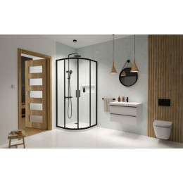 Неподвижная стенка, Radaway, Premium Pro PDD, комплект, шв 900*900*2000, черный, цвет стекла-прозрачный, Easy Clean