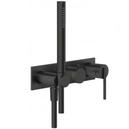 Смеситель для душа, Gessi, Ingranaggio, на 2 потребителя, цвет-черный матовый