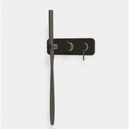 Смеситель для душа, Fima Carlo Frattini, Spillo Up, на 2 потребителя, цвет-брашированный чёрный хром