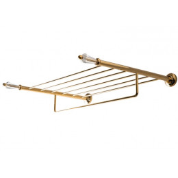Полочка для душевых полотенец, 3SC, Boheme, решётка, с плотенцедержателем, цвет-золото (Gold, Polished Gold)