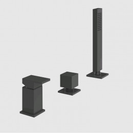 Смеситель для ванны и душа, Gessi, Rettangolo, на 2 потребителя, цвет-черный матовый (старый арт. 20043/299)