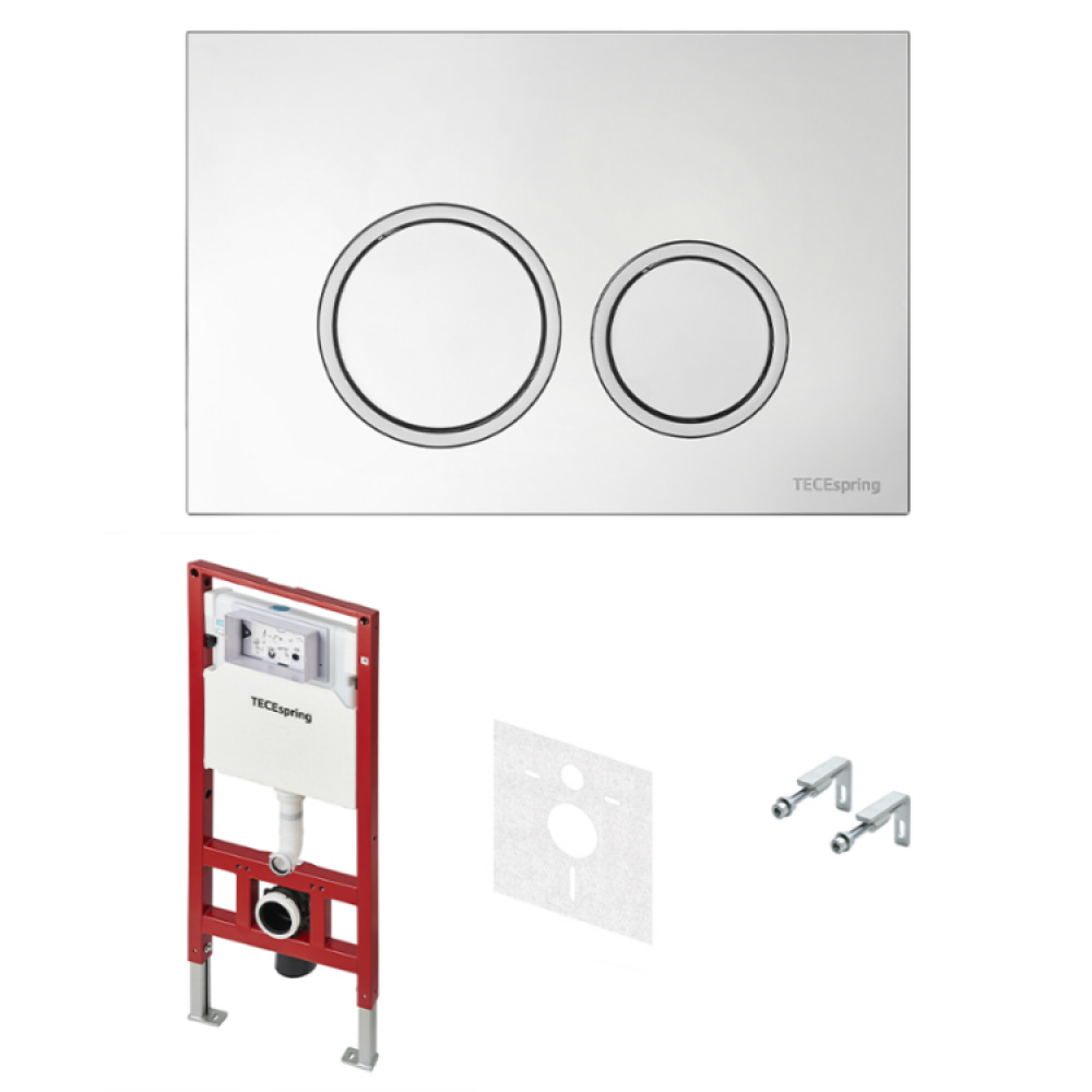 Инсталляция, TECE, TeceSpring R, для унитаза, шгв 506*165*1144, цвет клавиши/панели-хром глянцевый