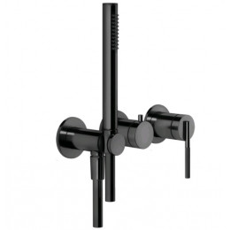 Смеситель для душа, Gessi, Ingranaggio, на 2 потребителя, цвет-Black Metal PVD