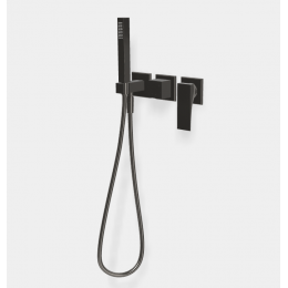 Смеситель для душа, Fima Carlo Frattini, Zeta, на 2 потребителя, цвет-чёрный хром