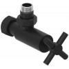 Вентиль, Сунержа, G 1/2" НР х G 3/4" НГ, угловой, крест, цвет-чёрный матовый