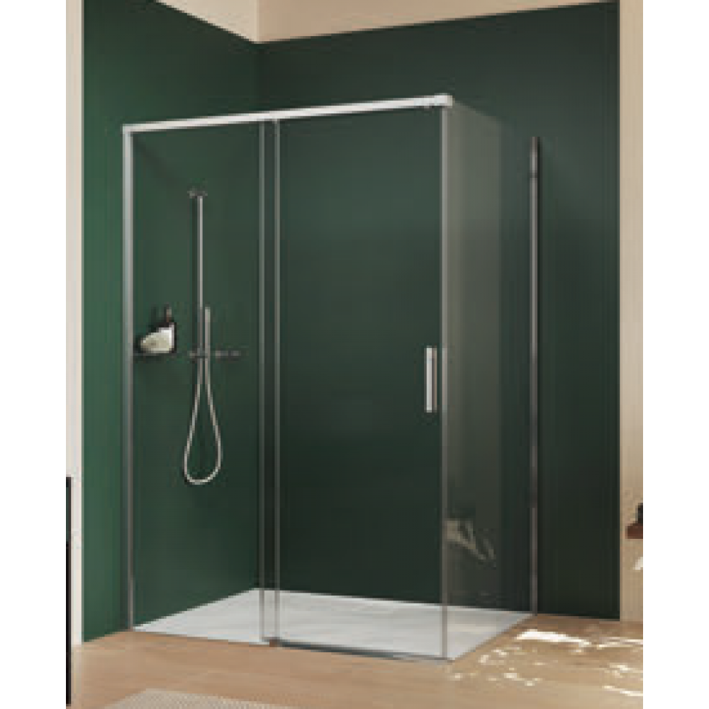 Дверь, Huppe, Vita, шв 1340*2000, правосторонняя, серебристый глянцевый, цвет стекла-прозрачный, Anti-Plaque