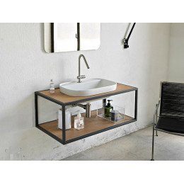 Раковина, Scarabeo, Glam, шгв 560*390*140, отверстия для смесителя-отсутствуют, BIOKER, цвет-Ardesia