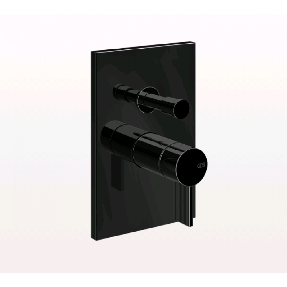 Смеситель для душа, Gessi, Inverso Rigato, на 2 потребителя, с переключателем ванна/душ, цвет-Black Metal PVD